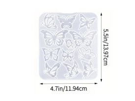 Molde silicona 12 aritos mariposas y corazones CALADOS 